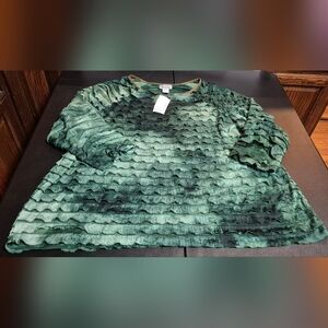 NEW WITH TAGS ladies size 2X (22/24) grren Maggie Barnes for Catherines top